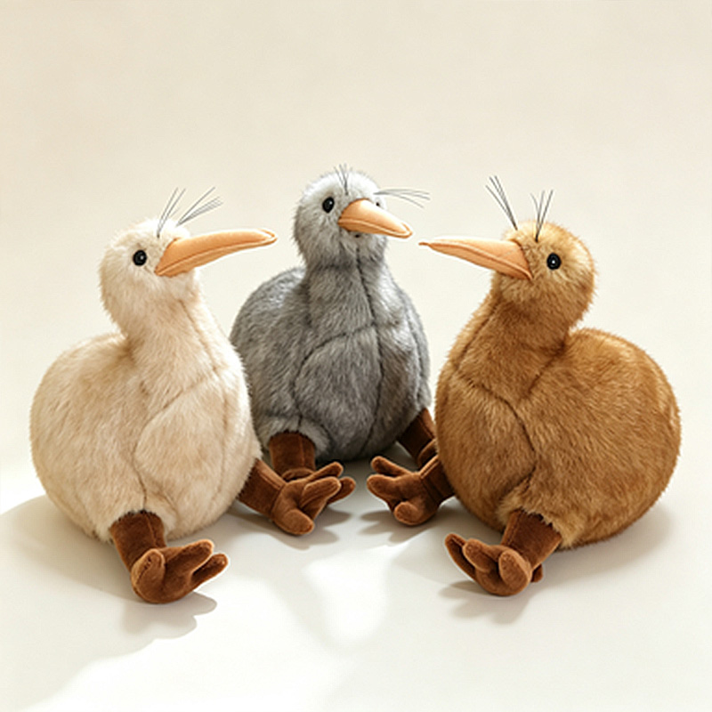 Kids Toys New Zealand - Realistisches Kiwi-Vogel-Plüschtier, Neuseeland-Vogel, Stofftierpuppe, weiches Simulations-Plüschtier,