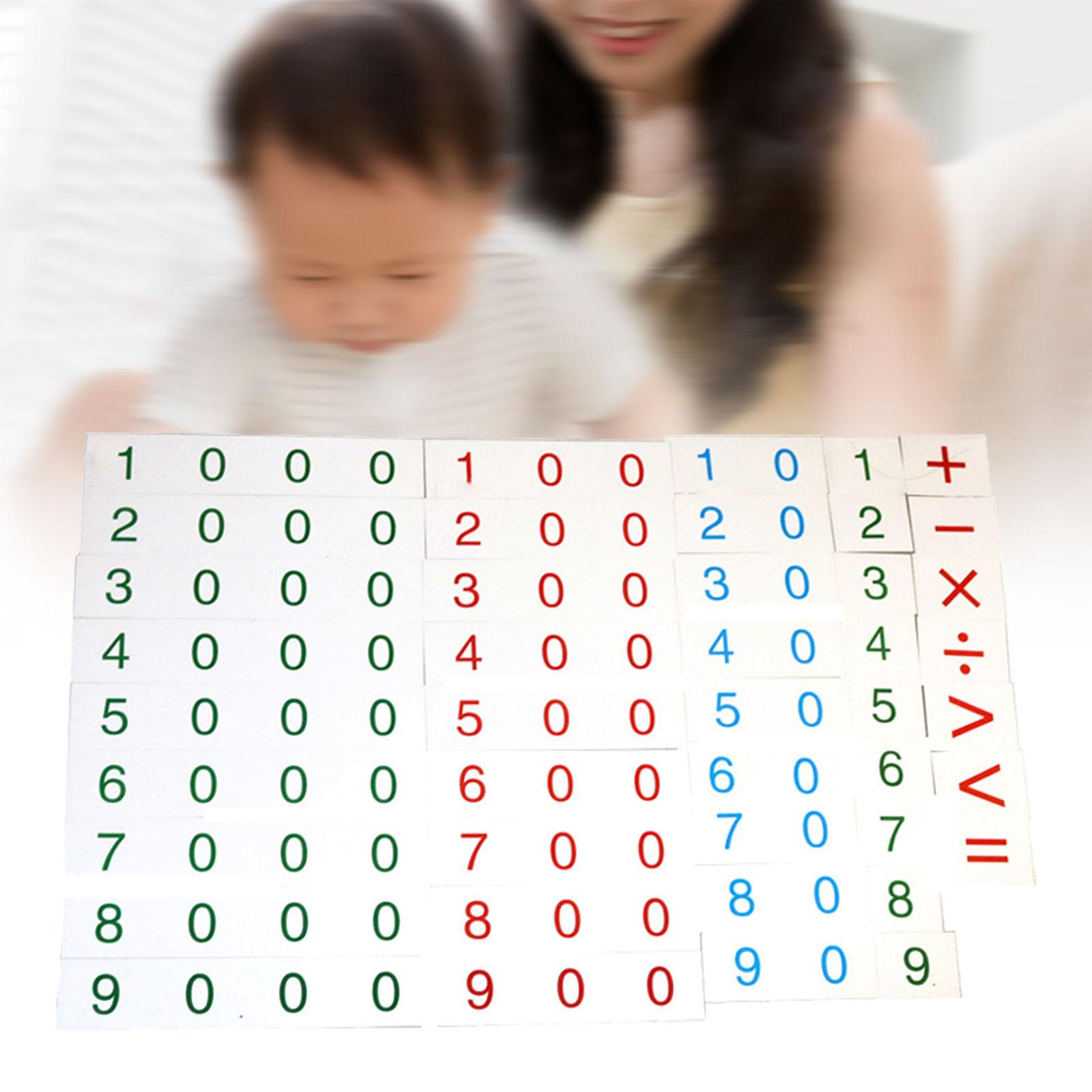 Kids Toys In Store - Montessori Zahlenkarten Lehrmittel Pädagogisches Mathe-Spielzeug 1-9000