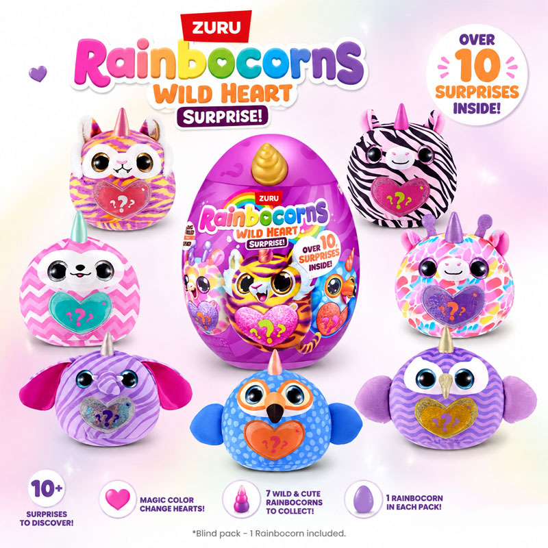 Unicorn Stuffed Toy - ZURU Rainocorns Wild Heart Überraschung Regenbogen-Einhorn-Serie