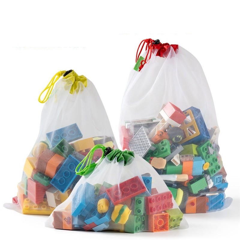 Kid Toys And More - 3 Stück Spielzeug-Aufbewahrungsbeutel mit Kordelzug für